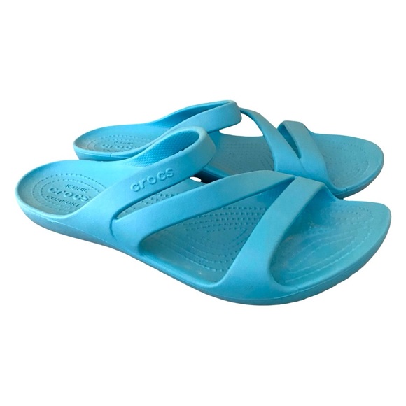 Crocs Kade II Women’s Sandals 10 Aqua Flip Flop Slides - Picture 9 of 9